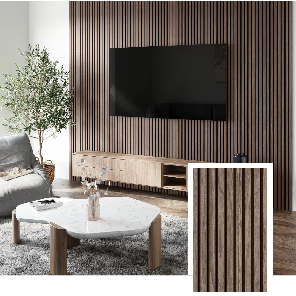 Stilpanel™ Premium Acoustic Slat Panel — Walnut